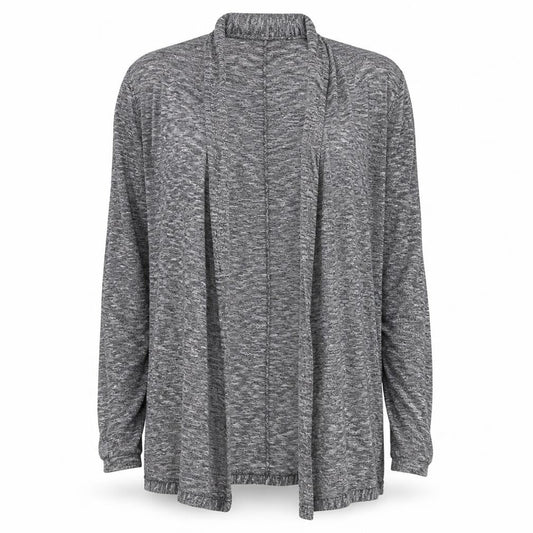 Front view of atmisphere women’s grey cardigan jumper, size UK 18