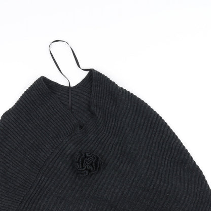 Close-up detail of pre worn women’s black jumper, size M