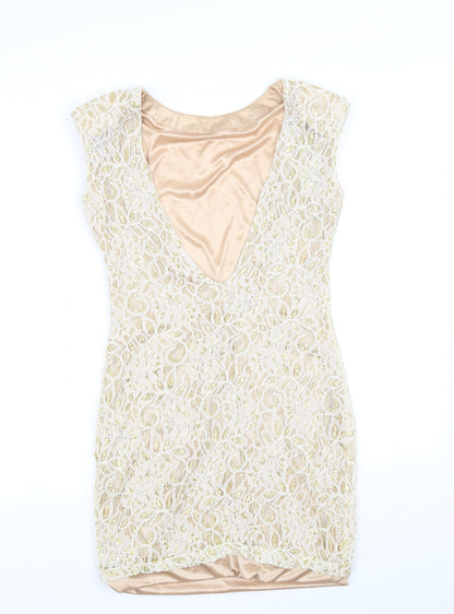 Womens Gold   Fit & Flare  Size M