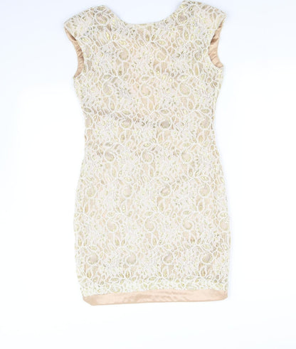 Womens Gold   Fit & Flare  Size M