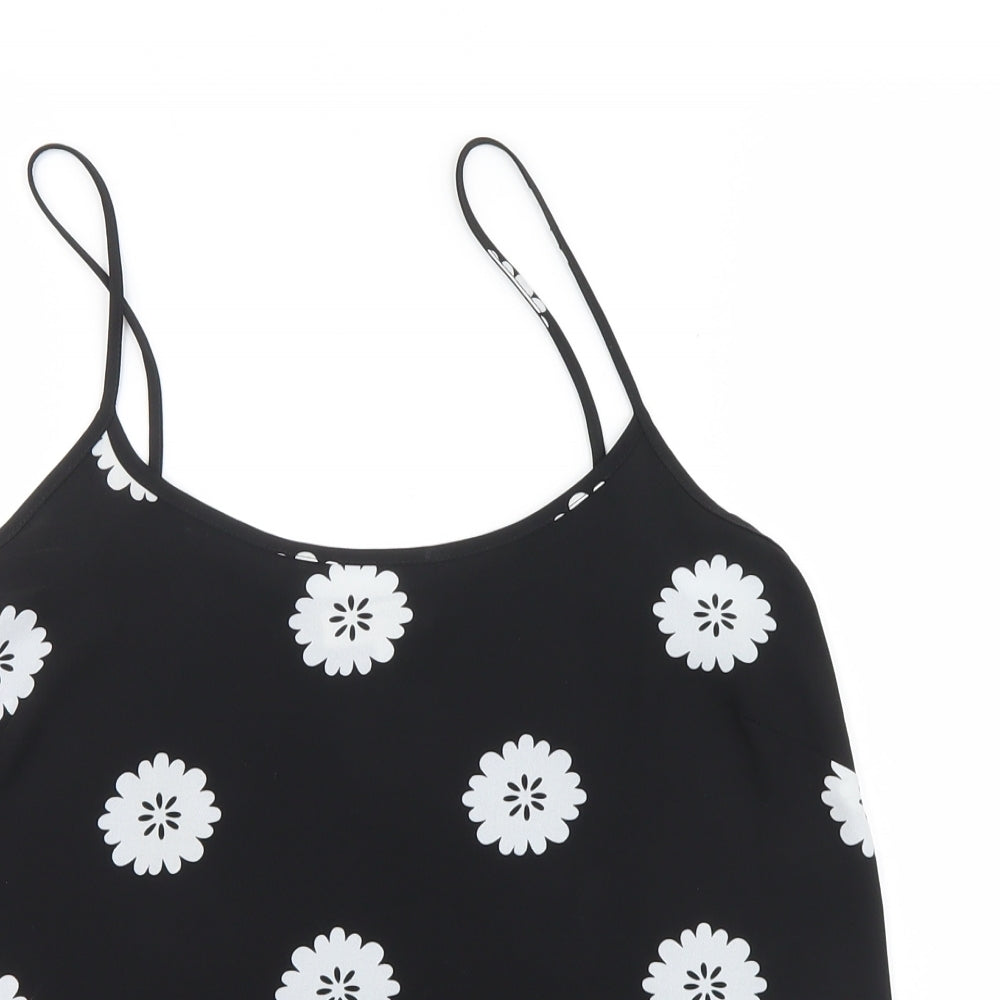 Papaya Womens Black Floral  Camisole Blouse Size 8