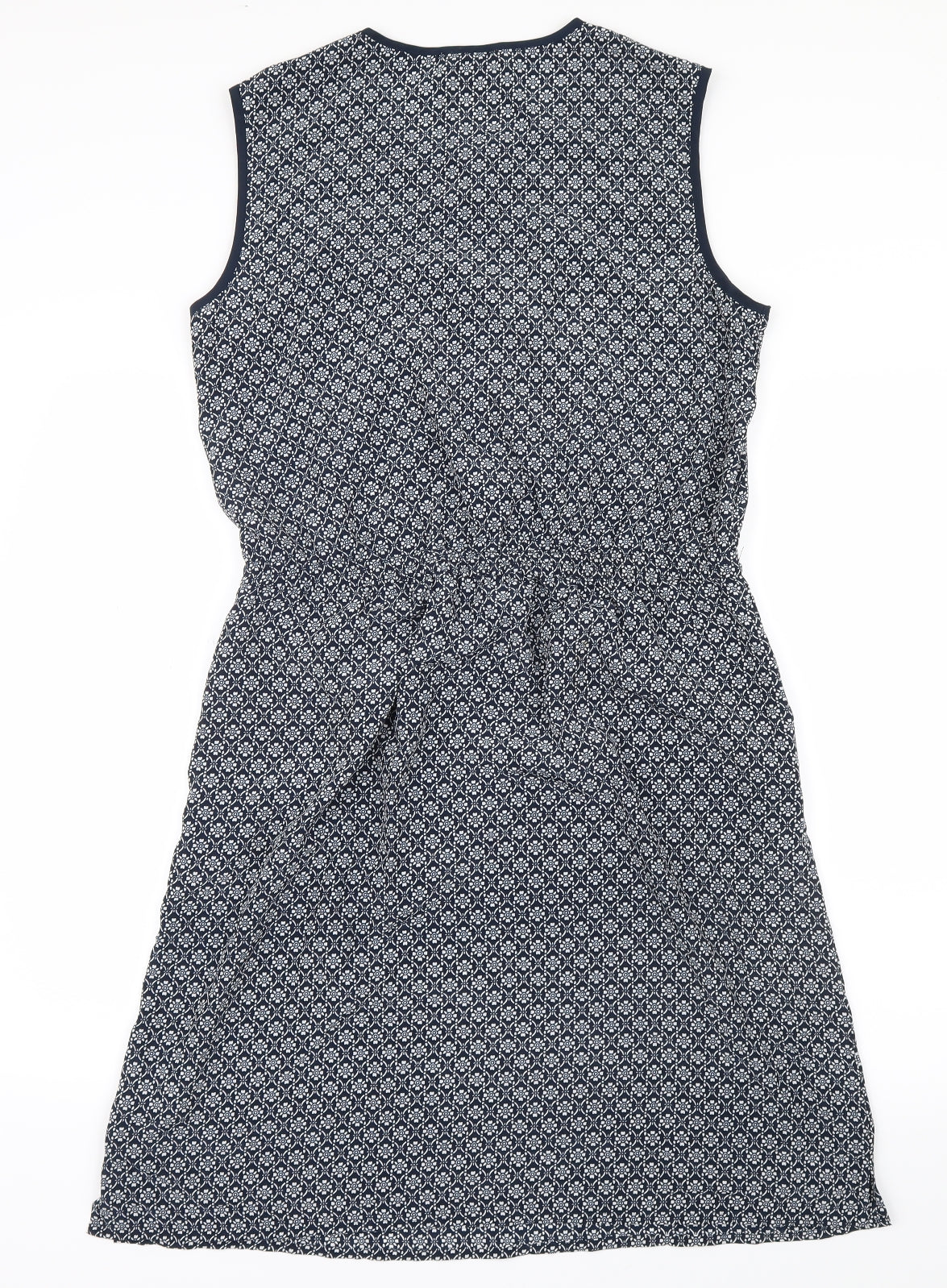 Papaya Womens Blue Geometric  Shirt Dress  Size 14  - Lace detail