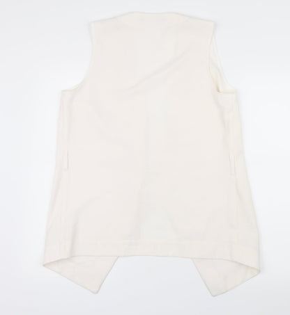 Back view of Very women’s white gilet jacket, size UK 12