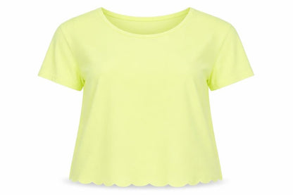 Front view of Papaya women’s yellow basic t-shirt, size UK 12