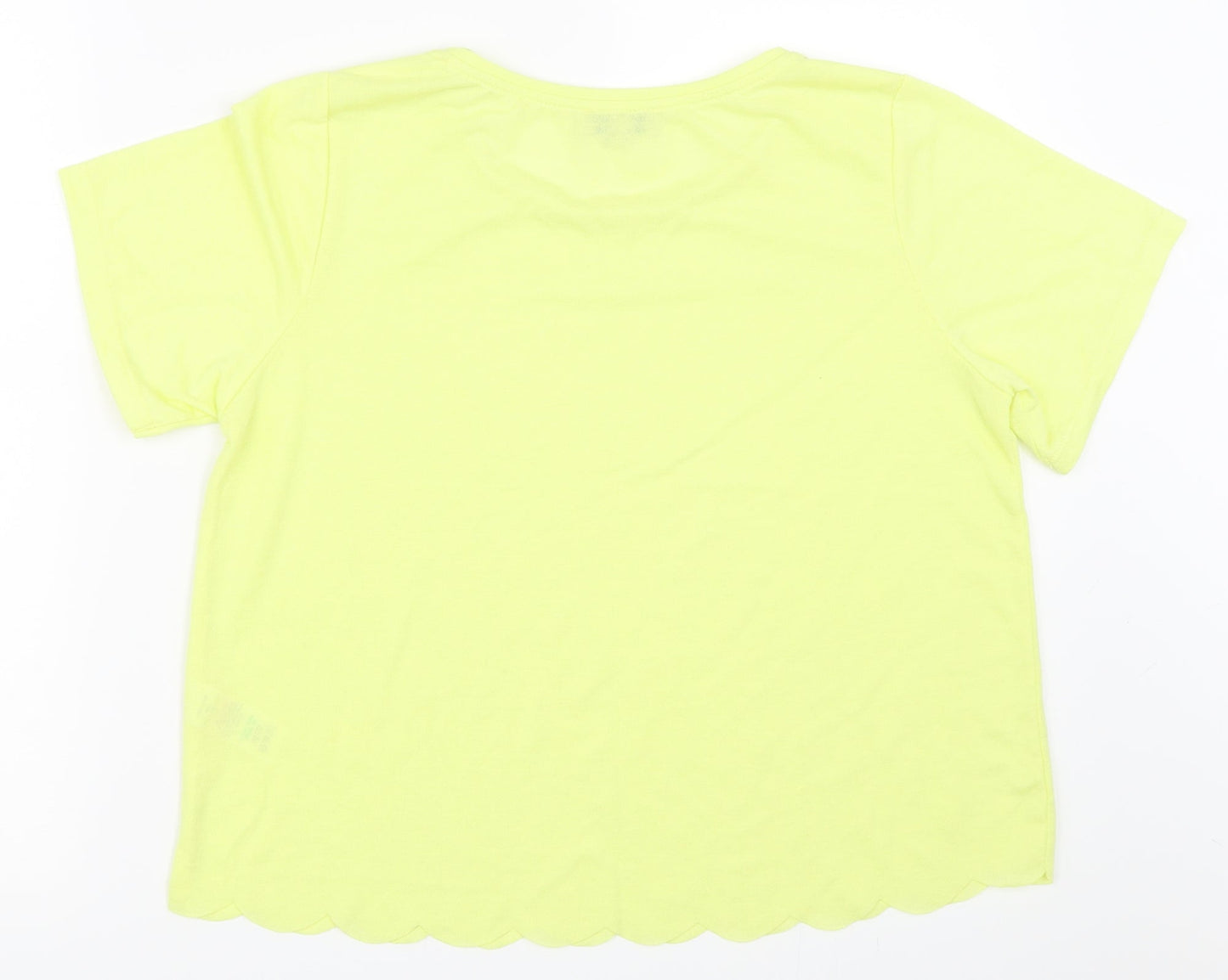Papaya Womens Yellow   Basic T-Shirt Size 12