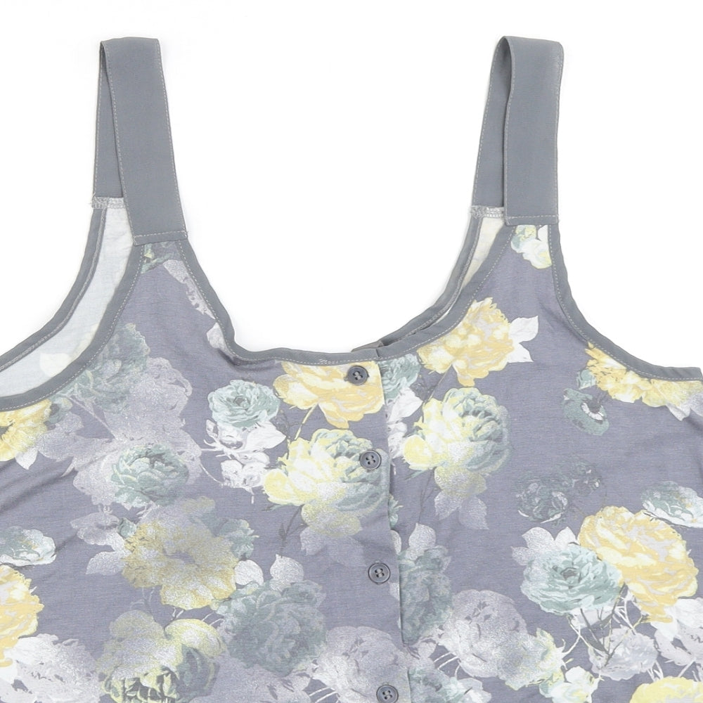 NEXT Womens Grey Floral  Basic Tank Size 12