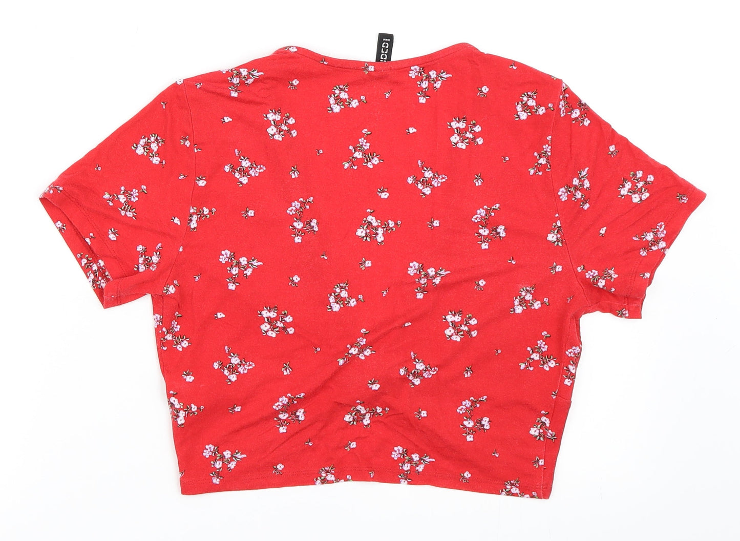 H&M Womens Red   Cropped T-Shirt Size M