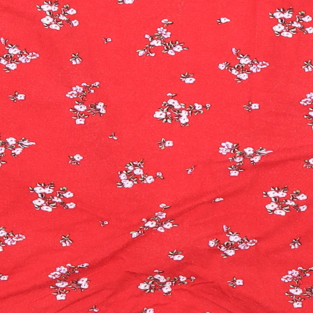 H&M Womens Red   Cropped T-Shirt Size M