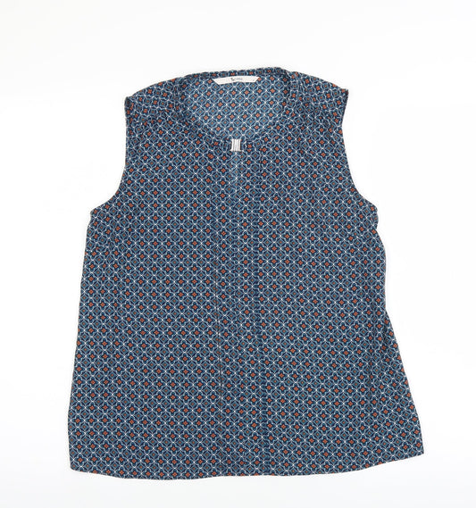 Sainsburys Womens Blue Floral  Basic Blouse Size 8