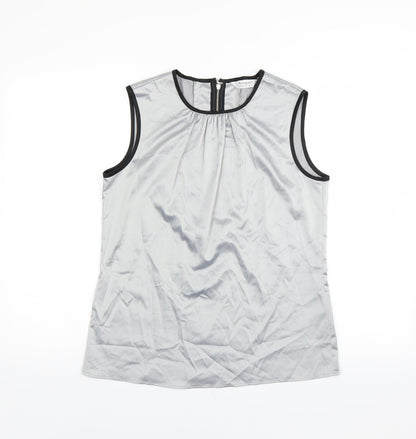 Front view of Marks & Spencer women’s silver basic blouse, size UK 12