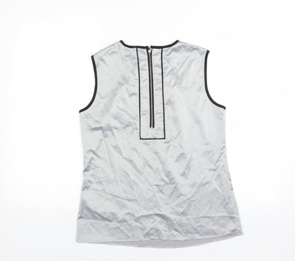Back view of Marks & Spencer women’s silver basic blouse, size UK 12