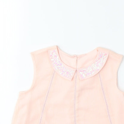 Close-up detail of George girls’ pink basic blouse, size 5-6, years