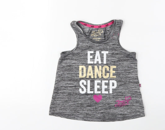 Jojo Silva Girls Grey   Basic Tank Size 6-7 Years