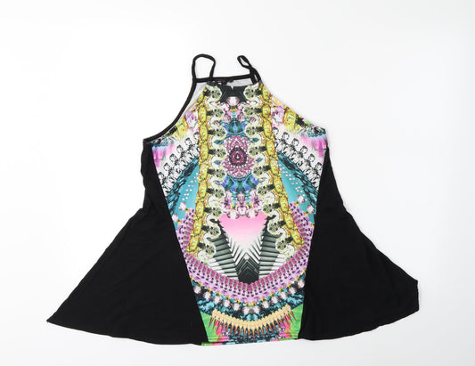 River Island Womens Black Floral  Basic Tank Size 8