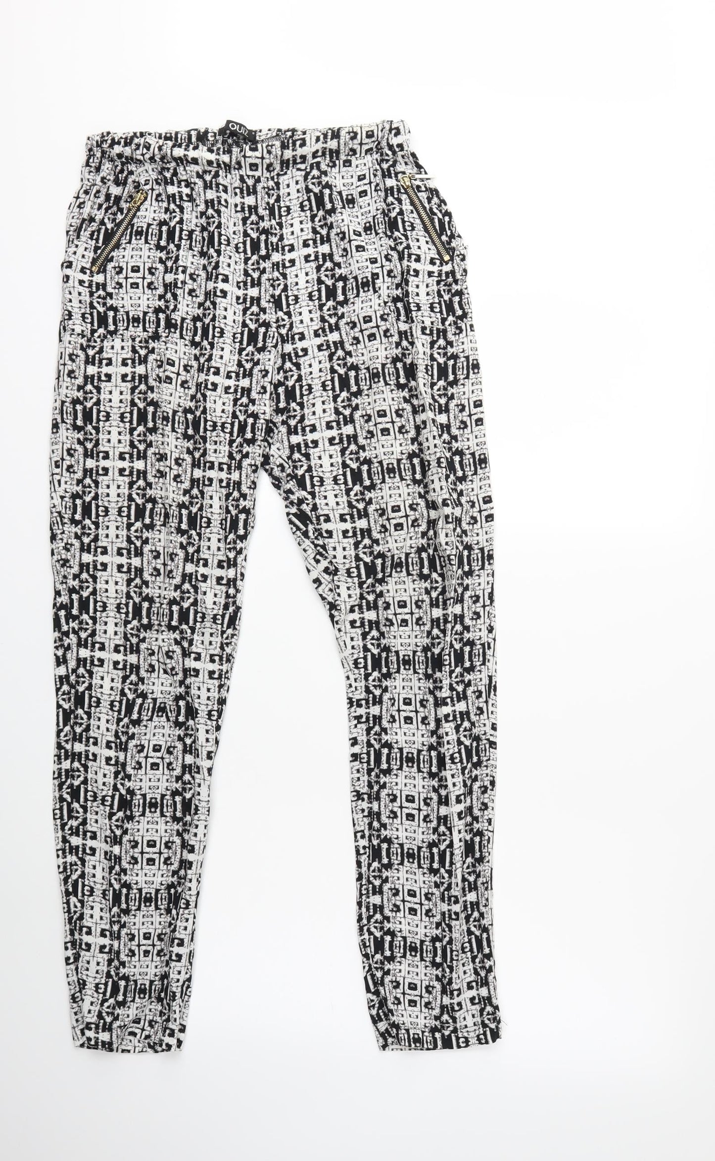 Quiz Womens White   Trousers  Size 8 L29 in