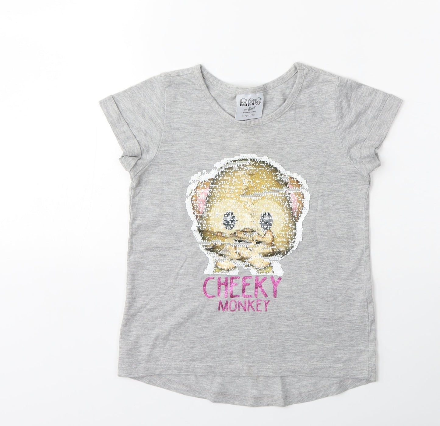 Young Dimension Girls Grey   Basic T-Shirt Size 6-7 Years