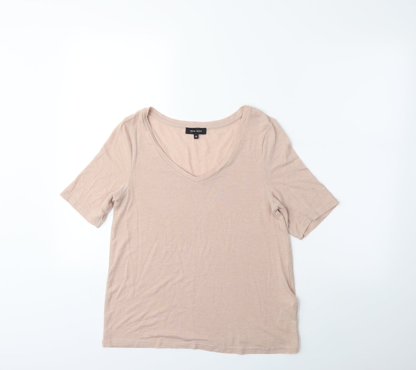 New Look Womens Beige   Basic T-Shirt Size 10