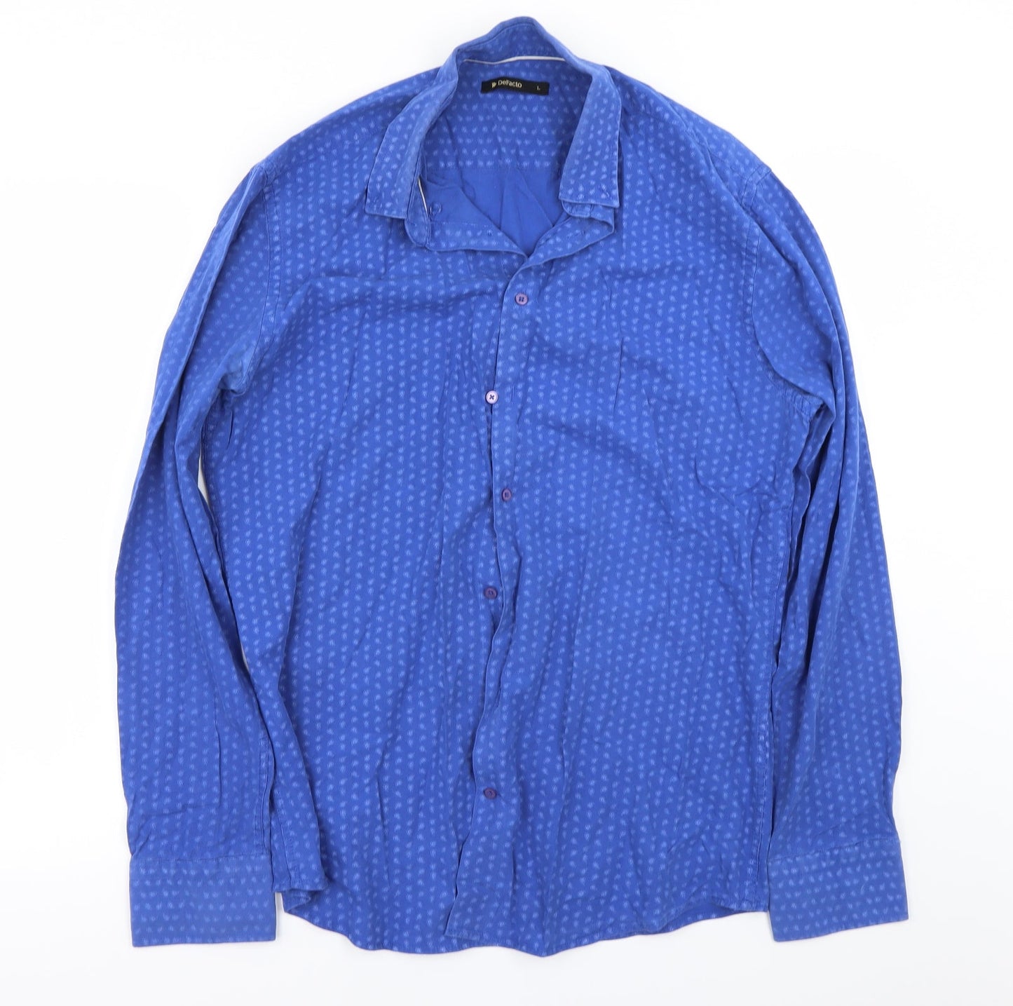 Defacto  Mens Blue    Button-Up Size L