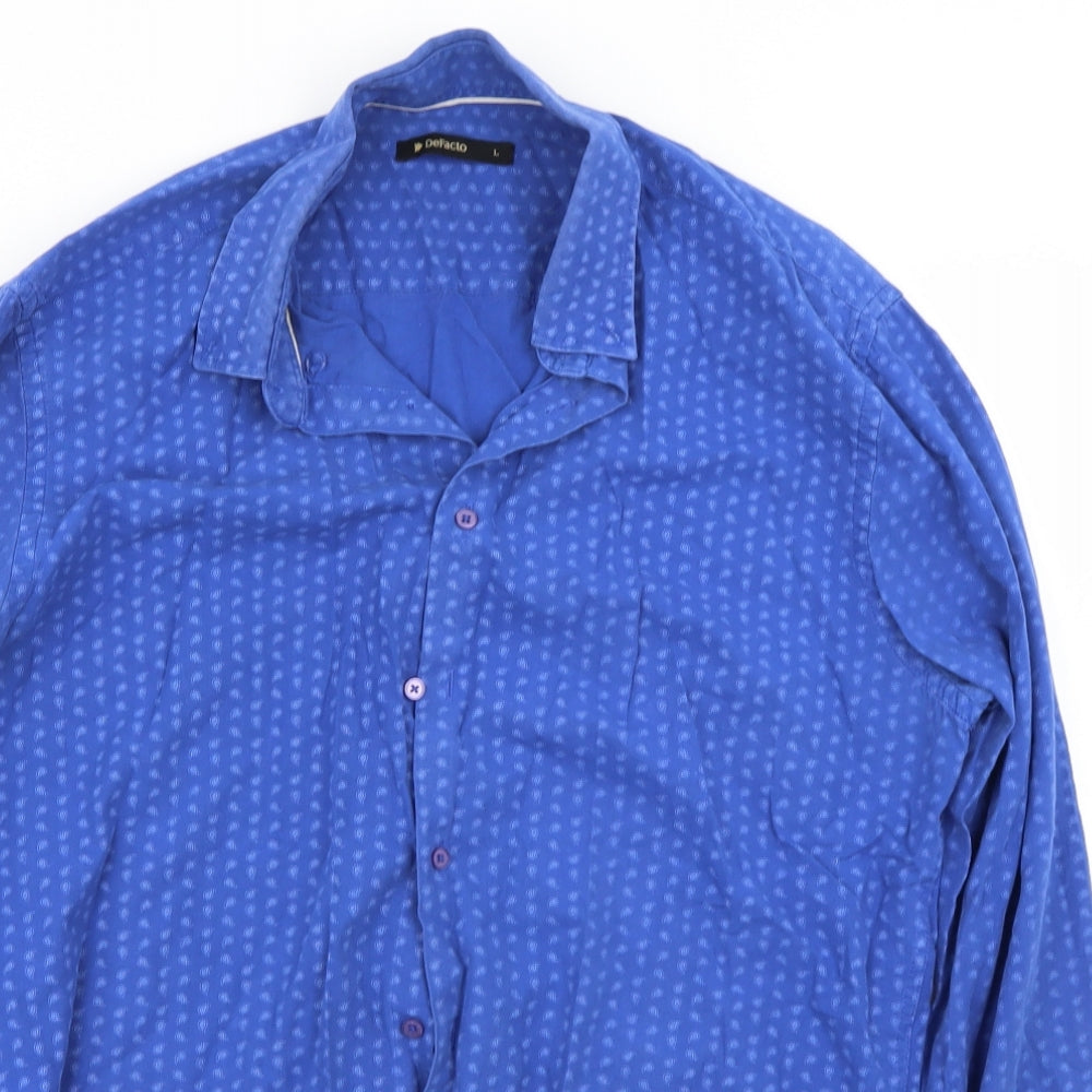 Defacto  Mens Blue    Button-Up Size L