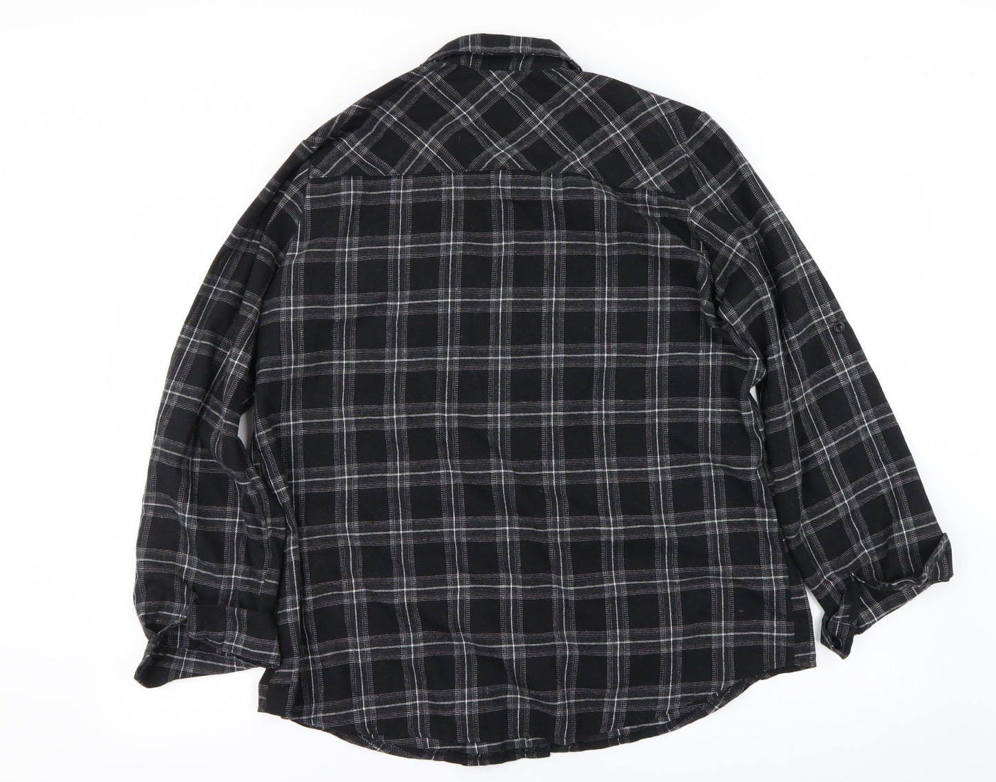 Abollria  Mens Black Check   Button-Up Size XL