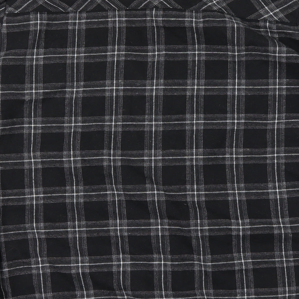 Abollria  Mens Black Check   Button-Up Size XL