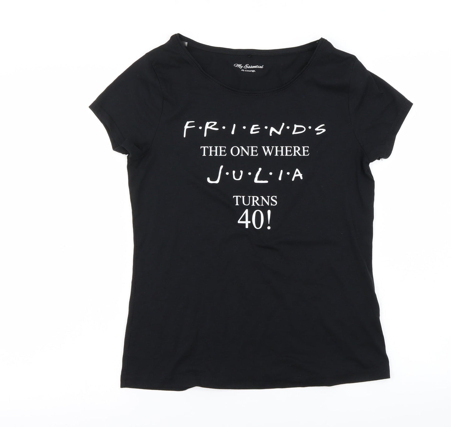 George Womens Black   Basic T-Shirt Size 12