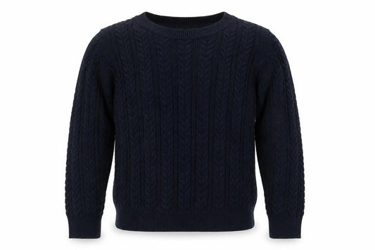 Front view of H&M men’s blue jumper, size L