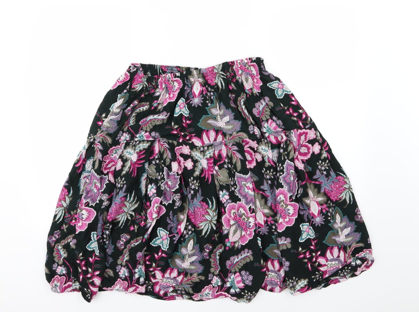 Preworn Womens Multicoloured Floral Jersey A-Line Skirt Size 32 in