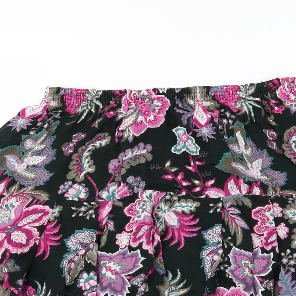 Preworn Womens Multicoloured Floral Jersey A-Line Skirt Size 32 in