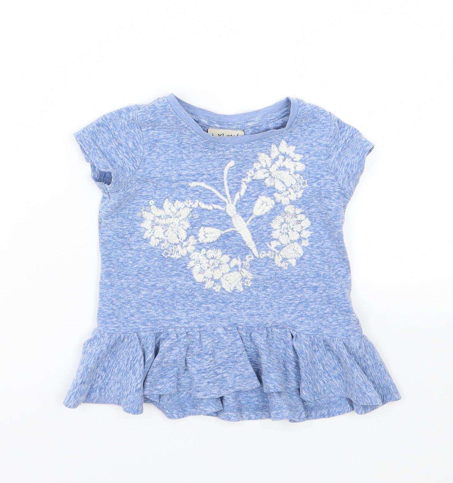 NEXT Girls Blue  Jersey Basic T-Shirt Size 9-12 Months