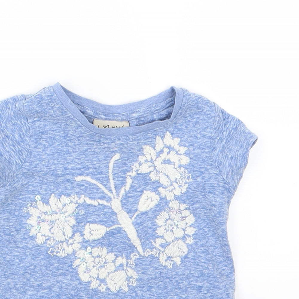 NEXT Girls Blue  Jersey Basic T-Shirt Size 9-12 Months