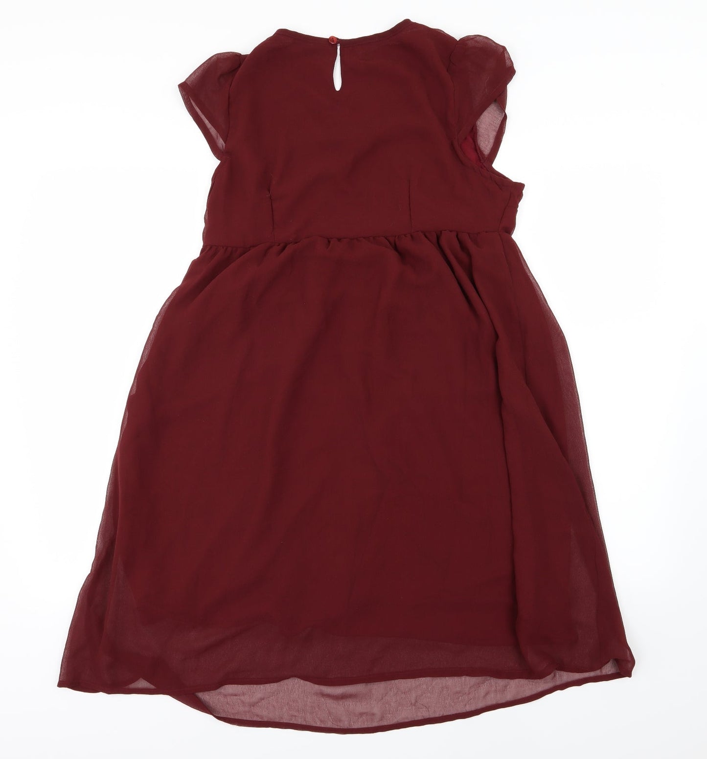 Kushi Womens Red Floral Chiffon A-Line  Size 10