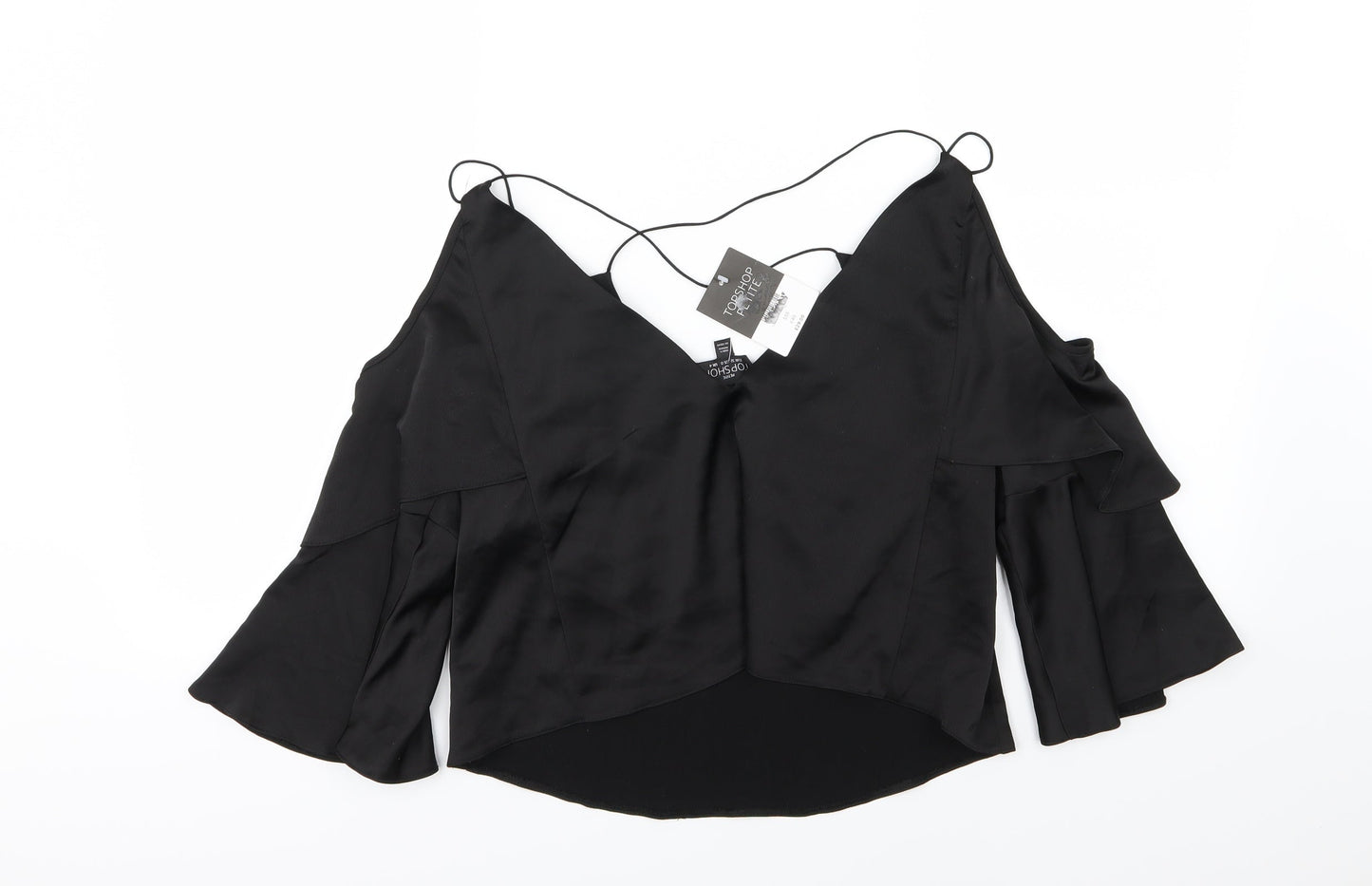 Topshop Womens Black   Cropped Blouse Size 4
