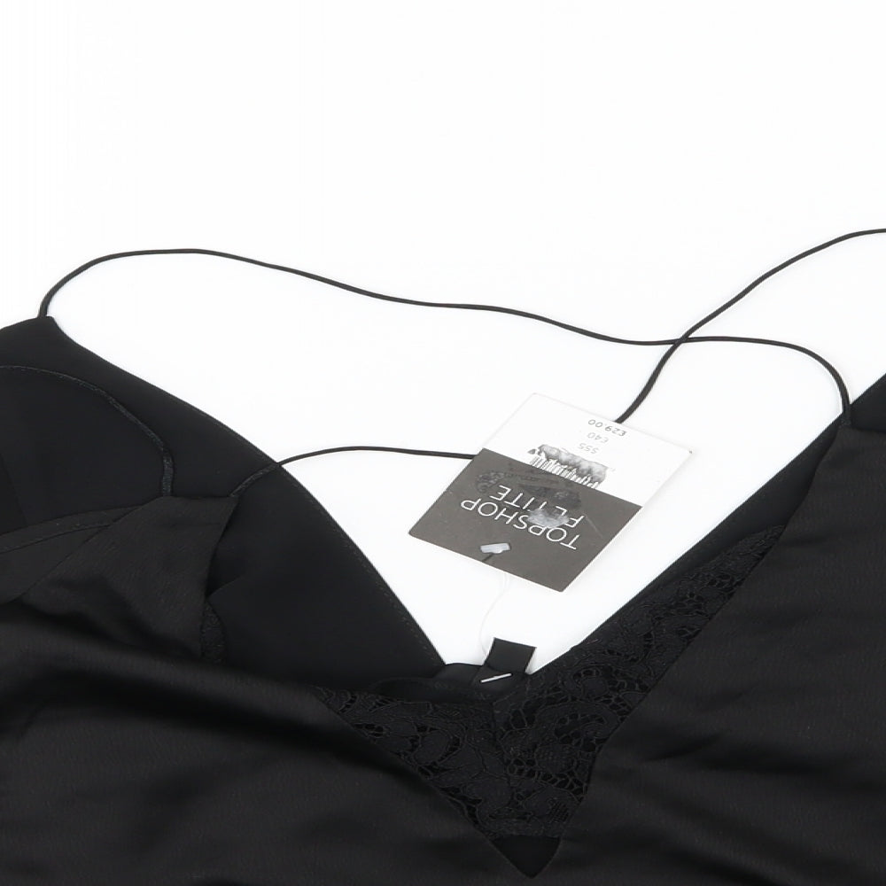 Topshop Womens Black   Cropped Blouse Size 4