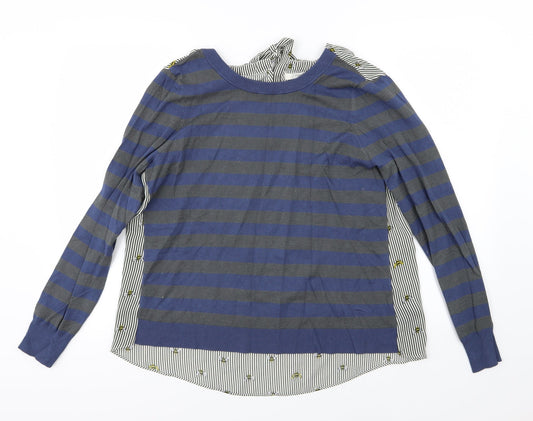 NEXT Womens Multicoloured Striped Knit Pullover Jumper Size 14