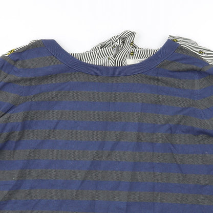 Close-up detail of Next women’s multicoloured striped knit jumper, size UK 14