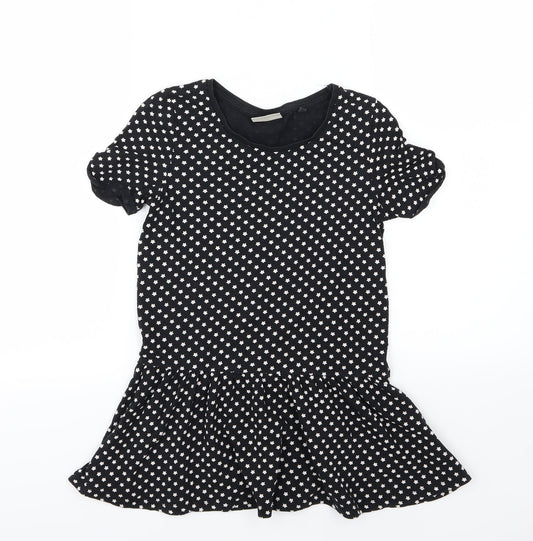 NEXT Girls Black  Jersey Basic T-Shirt Size 9 Years  - Star print