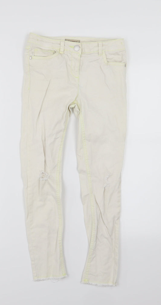 NEXT Girls White  Denim Skinny Jeans Size 11 Years