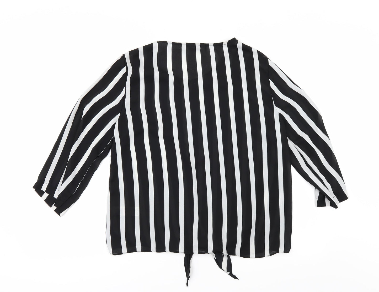 Wallis Womens Black Striped  Basic Blouse Size 12