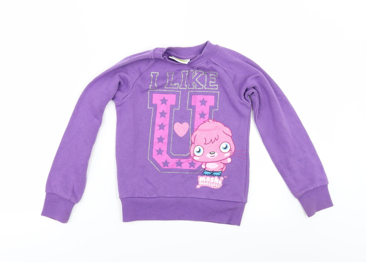 clothes moshi monsters Moshi Girls Purple Pullover Sweatshirt Size 7-8 Years