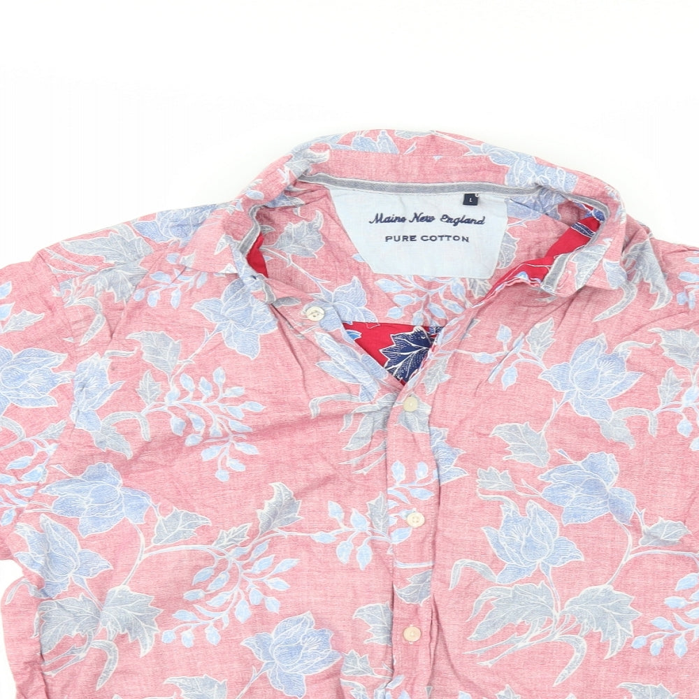 Maine New England Mens Red    Button-Up Size L