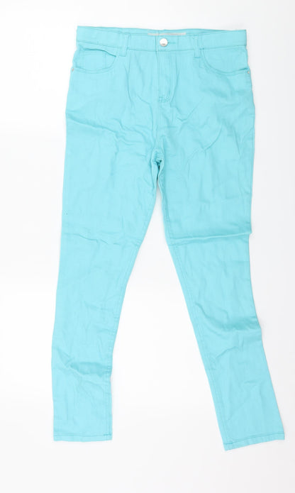 Additional front view of Denim & Co. girls’ blue denim skinny jeans, size 12-13, years