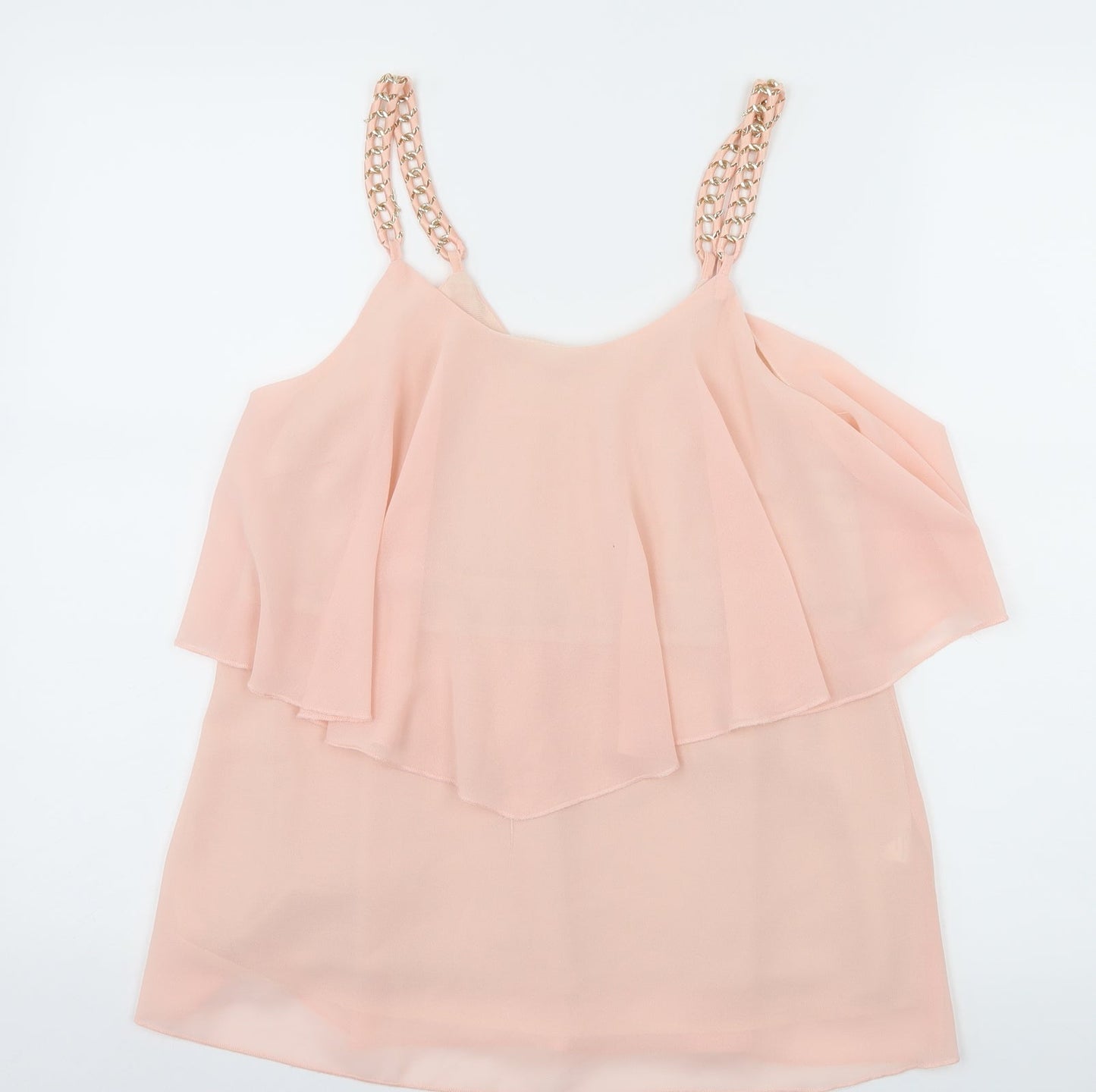 Preworn Womens Pink  Chiffon Camisole Tank Size S