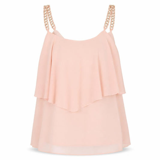 Preworn Womens Pink  Chiffon Camisole Tank Size S