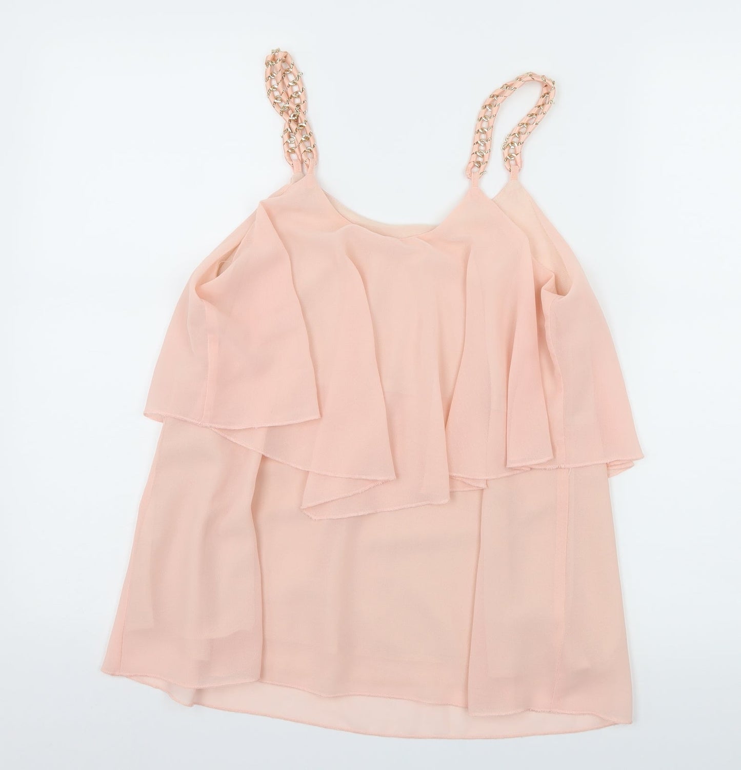 Preworn Womens Pink  Chiffon Camisole Tank Size S