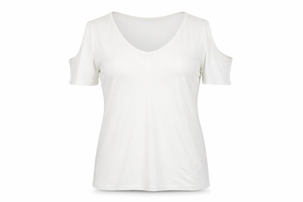 Atmosphere Womens White  Jersey Basic T-Shirt Size 6  - Cut Out Shoulder