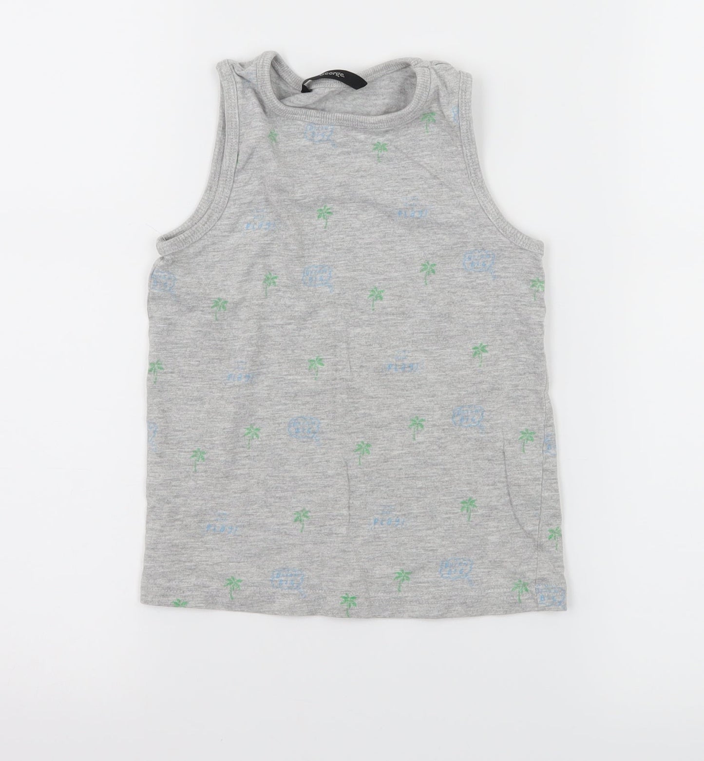 George Boys Grey Geometric Jersey Basic T-Shirt Size 3-4 Years  - Palm Tree