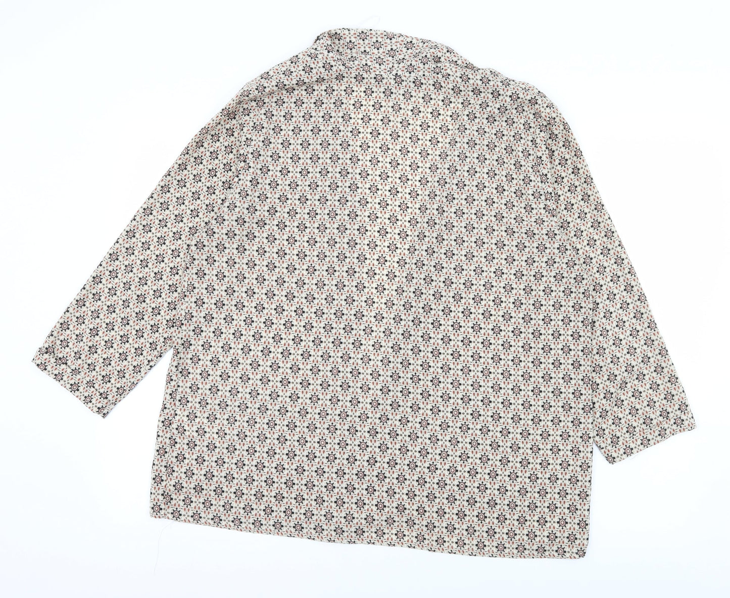 New Look Womens Ivory Geometric  Basic Blouse Size 16