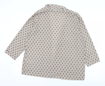 Back view of New Look women’s ivory geometric basic blouse, size UK 16