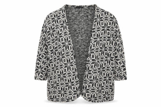 Atmosphere Womens Beige Geometric  Cardigan Jumper Size M